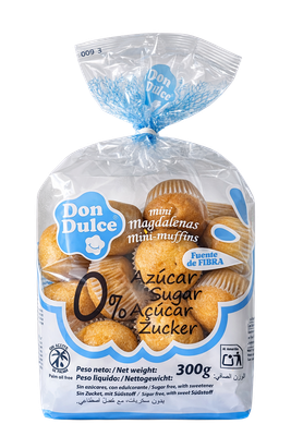 Mini Magdalenas 0% Azúcar 300g - Caja 8 bolsas Mini Magdalenas 0% Azúcar 300g - Caja 8 bolsas
