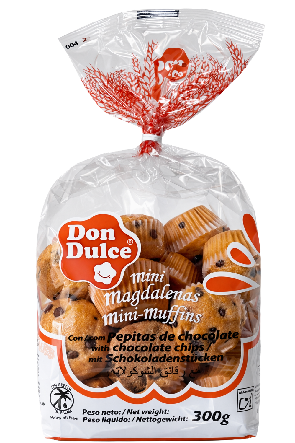 Mini Magdalenas con Pepitas de Chocolate 300g - Caja 8 bolsas