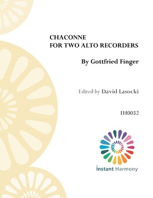 Finger, Chaconne for Two Alto Recorders