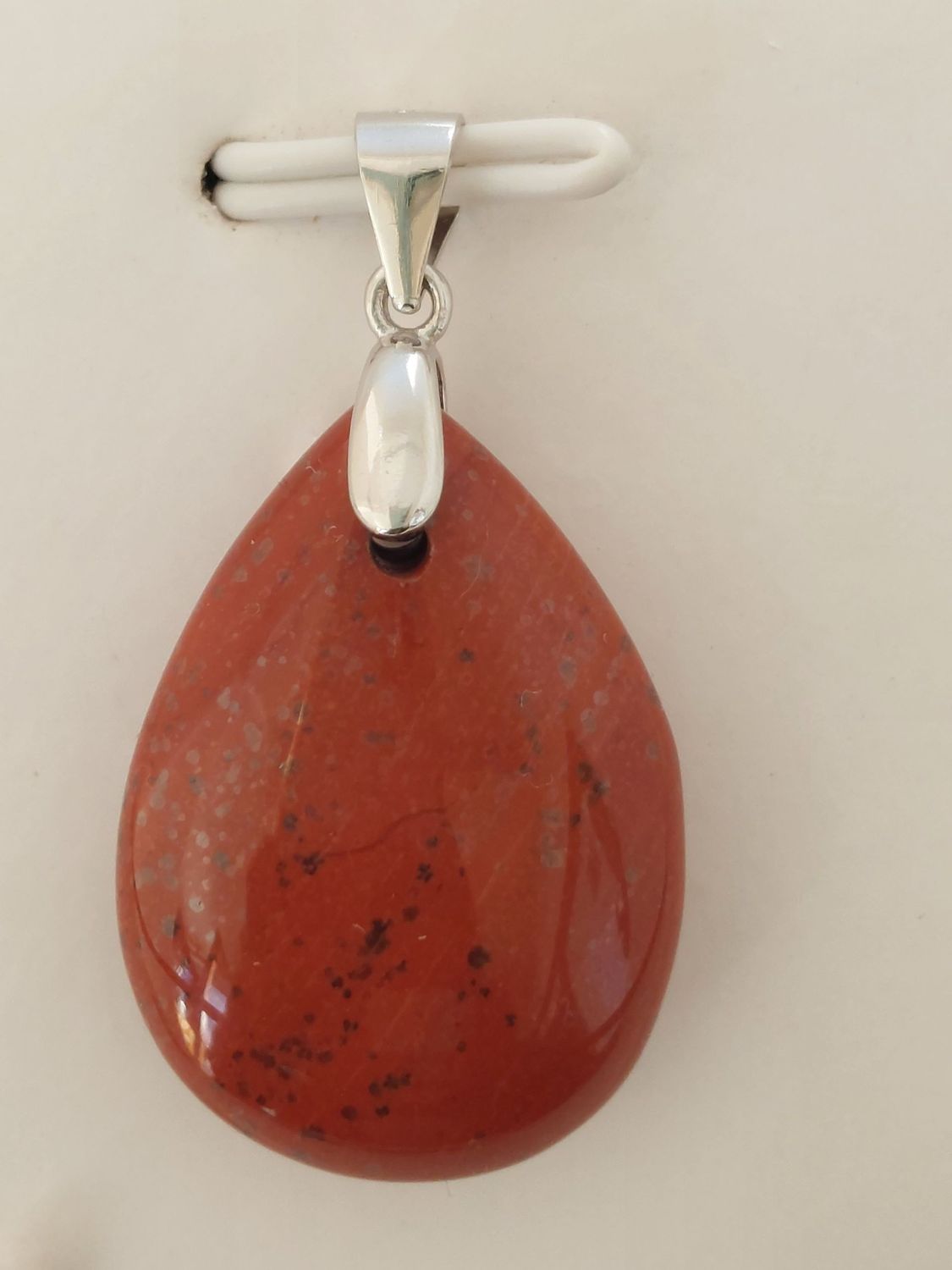 JASPE ROUGE pendentif goutte