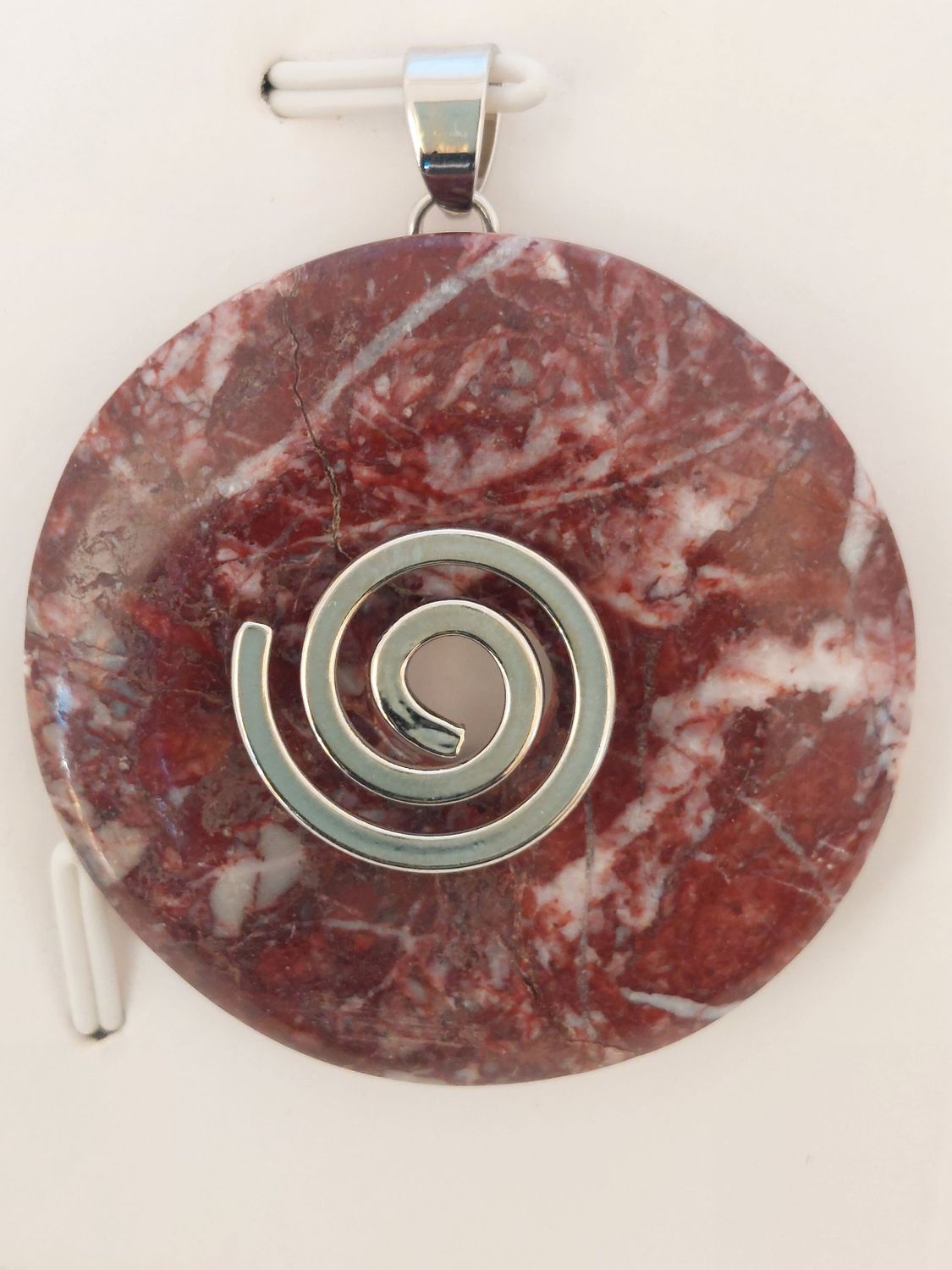 JASPE ROUGE pendentif donut