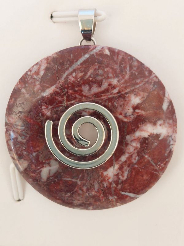 JASPE ROUGE pendentif donut