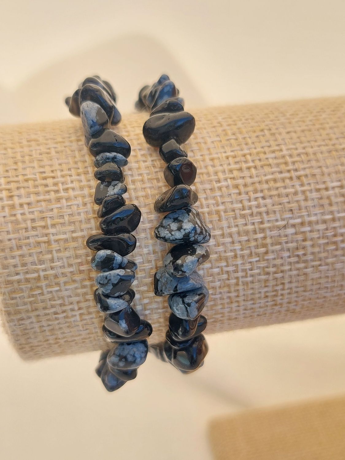 OBSIDIENNE FLOCON DE NEIGE bracelet baroque