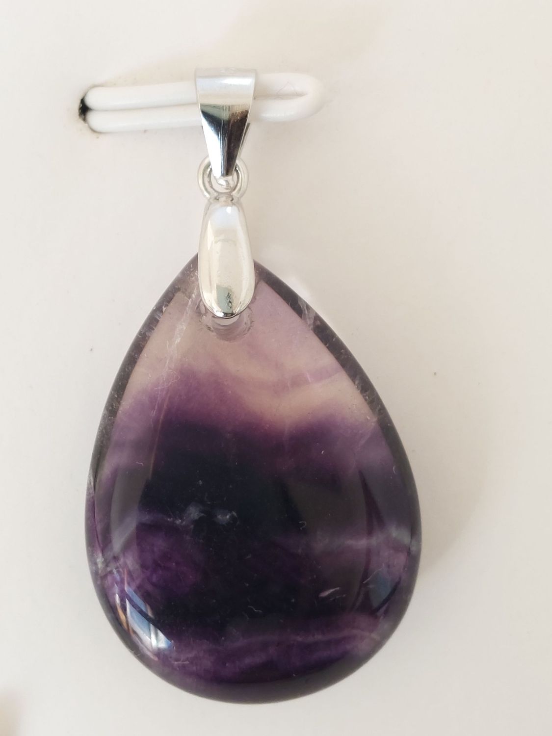 FLUORITE VIOLETTE pendentif goutte