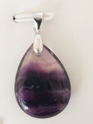 FLUORITE VIOLETTE pendentif goutte