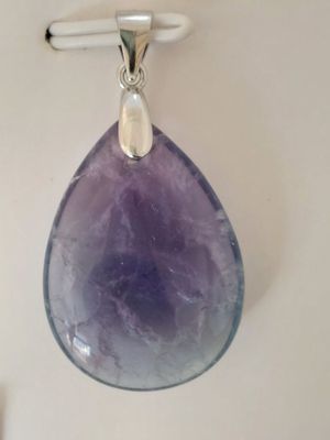 FLUORITE MULTICOLORE pendentif goutte
