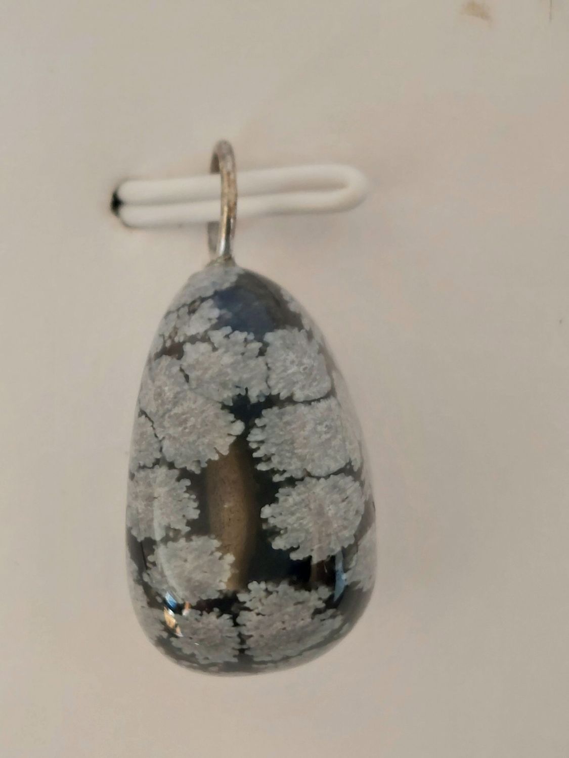 OBSIDIENNE FLOCON DE NEIGE pendentif