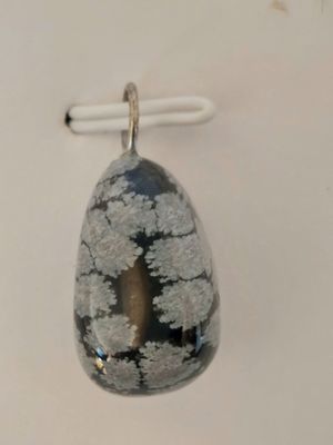 OBSIDIENNE FLOCON DE NEIGE pendentif