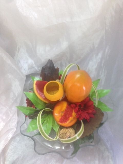 Coupe fleurs et fruits