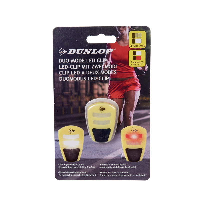DUNLOP DUO MODE LED CLIP JOGGING SPORT OUTSIDE CYCLE SCHOOL PROTECTION SECURITY 8711252074740 FLASH COMASOUND KARTEL