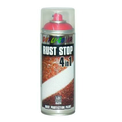 DUPLI COLOR RUST STOP 4 IN 1 FLAME RED SATIN MAT RAL 3000 SPRAY PAINT ANTI ROUILLE ROUGE 4048500179303 PRO DIY