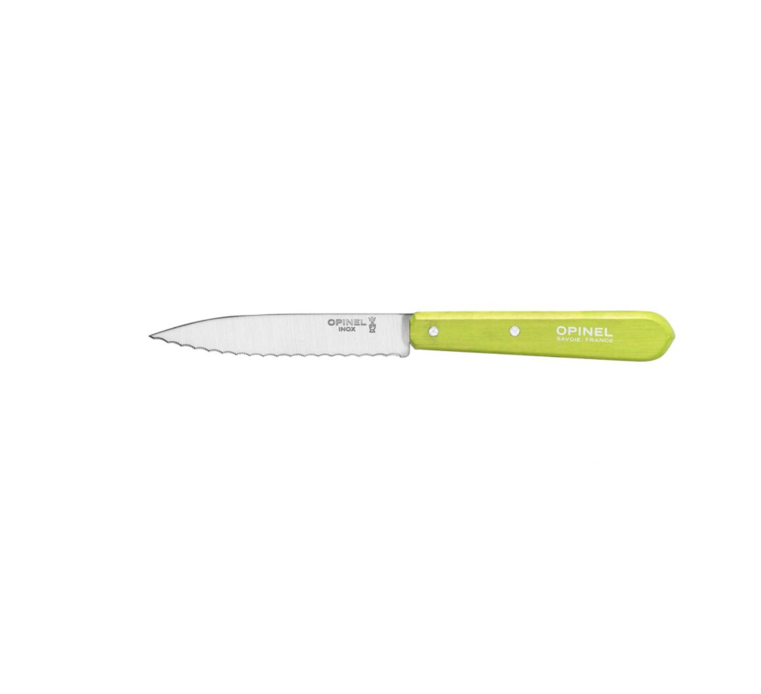 OPINEL 113 COUTEAU CRANTE GREEN INOX HOOD COUPE DECOUPE CUISINE 3123840019203 HOME COOKING KITCHEN NATURE INOX HOOD COMASOUND KARTEL CSK ONLINE