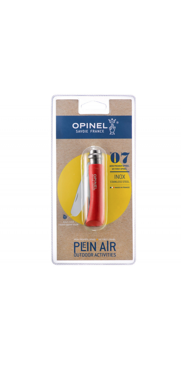 OPINEL N°7 COUTEAU ROUGE RED PLEIN AIR OUTDOOR ENFANT MON PREMIER  INOX HOOD COUPE RANDONNE CAMPING CHASSE PECHE DECOUPE CUISINE 3123840019708 HOME COOKING KITCHEN NATURE COMASOUND KARTEL CSK ONLINE