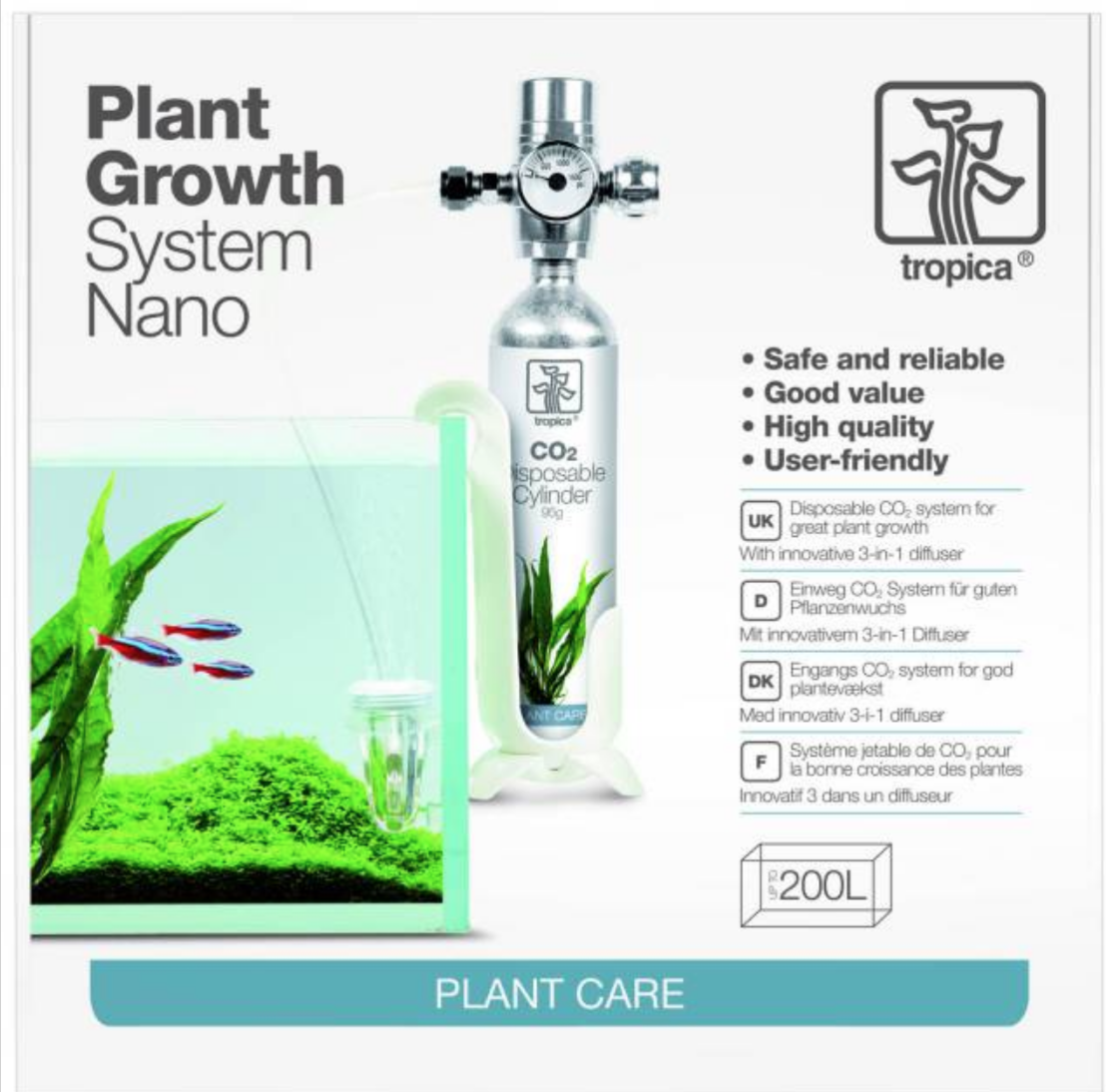 TROPICA PLANT GROWTH SYSTEM NANO AQUARIUM PLANTE KIT SET PACK CARE CO2 200 LITRES POISSON ANIMALERIE EAU 5703249702005 COMASOUND KARTEL CSK ONLINE