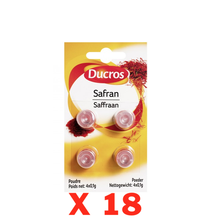 DUCROS SAFRAN LOT X 18 PACKS EPICE CUISINE RESTAURANT COOK
PROMOTION DISCOUNT WHOLESALE SET 3166291350990 COMASOUND KARTEL CSK ONLINE