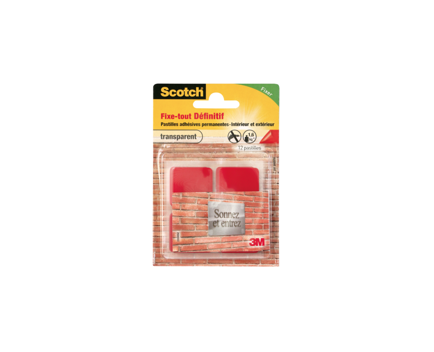 SCOTCH DOUBLE FACE FIXE TOUT DEFINITIF TRANSPARENT PASTILLES MAISON FIXER FIXATION INTERIEUR EXTERIEUR 3104739130889 FIXATION ADHESIVE BRICOLAGE COMASOUND KARTEL CSK ONLINE