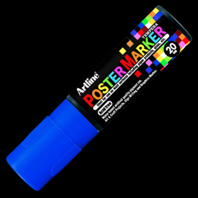 ARTLINE POSTER MARKER 20 MM 4974052852060 BLUE MARQUEUR ART ARTIST DIY GRAFFITI TAG SKETCH BODYPAINTING COMASOUND KARTEL CSK ONLINE