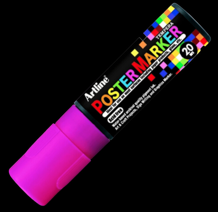 ARTLINE POSTER MARKER 20 MM 4974052852114 FLUO PINK MARQUEUR ART ARTIST DIY GRAFFITI TAG SKETCH BODYPAINTING COMASOUND KARTEL CSK ONLINE
