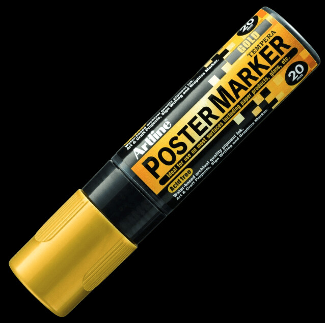 ARTLINE POSTER MARKER 20 MM 4974052860591 GOLD MARQUEUR ART ARTIST DIY GRAFFITI TAG SKETCH BODYPAINTING COMASOUND KARTEL CSK ONLINE