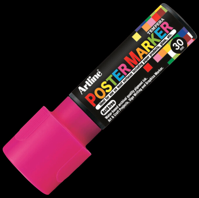ARTLINE POSTER MARKER 30 MM 4974052852312 FLUO PINK MARQUEUR ART ARTIST DIY GRAFFITI TAG SKETCH BODYPAINTING COMASOUND KARTEL CSK ONLINE