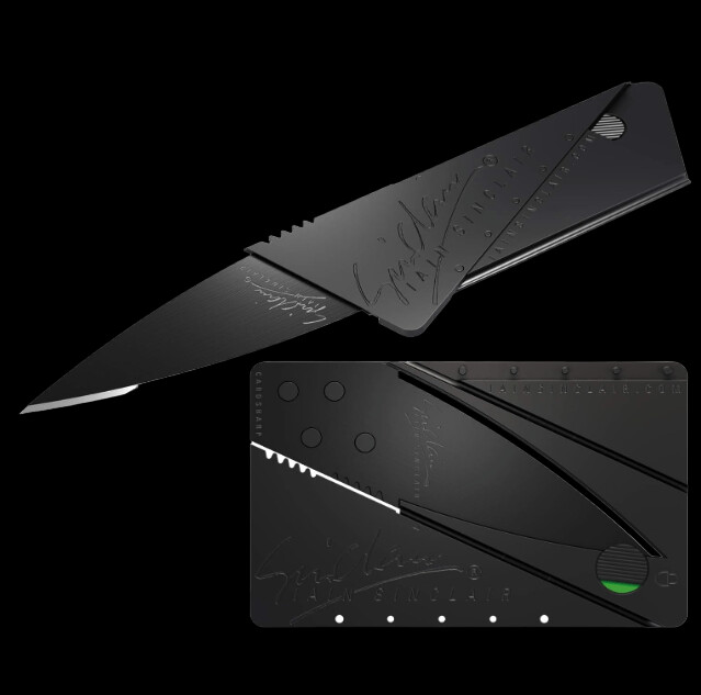 IAIN SINCLAIR BLACK CARDSHARP 2 FOLDING COUTEAU PLIABLE CARTE DE CREDIT POCHE WALLET DISCRET KNIVES CAMPING FISHING HUNTING ARMY GRAFFITI COMASOUND KARTEL CSK ONLINE