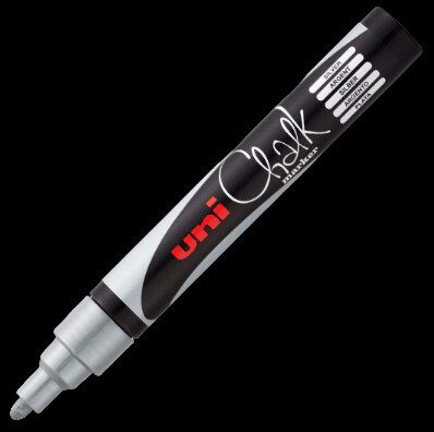 UNI CHALK PWE-5M MARKER 2.5MM SILVER 4902778222096 ART ARTIST DRAW SKETCH WRITING WRITER TAG CANVAS SHOP DIY STORE SCHOOL GRAFFITI COMASOUND KARTEL CSK ONLINE