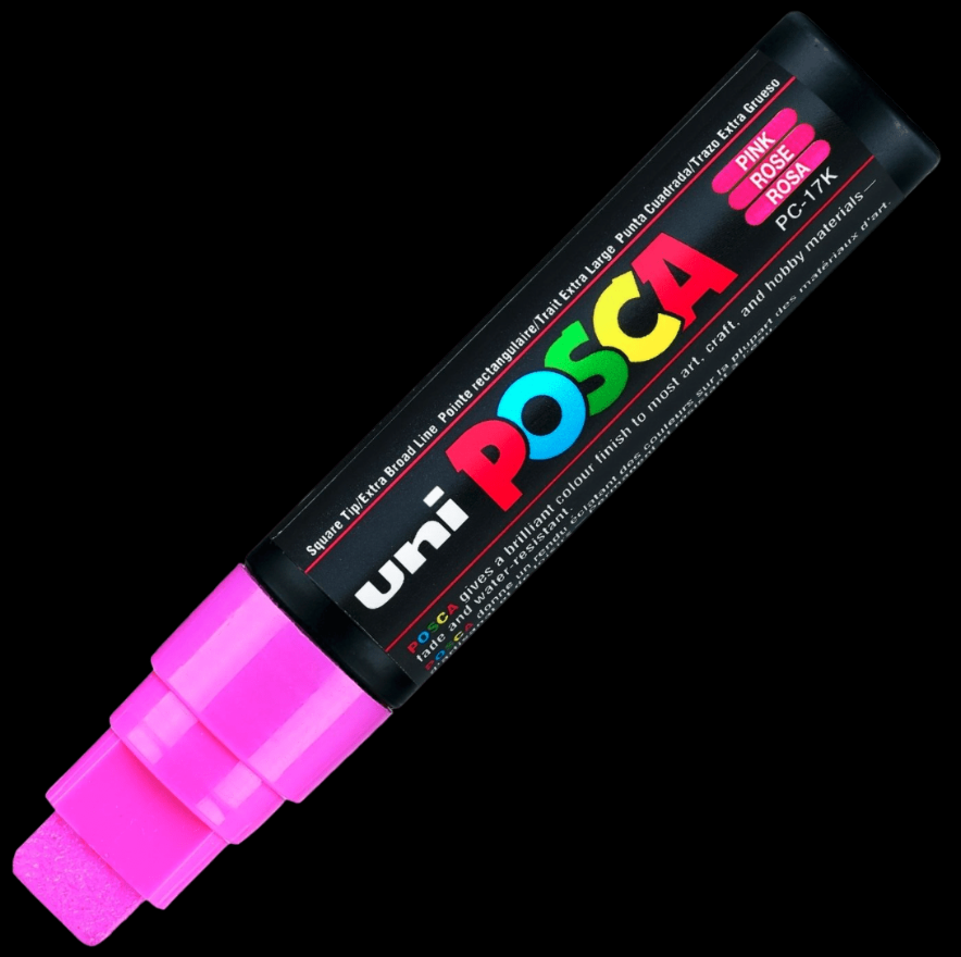 UNI POSCA PC-17K PINK 4902778364208 MARKER WRITER WRITING DRAW 15MM ART ARTIST CANVAS DIY GRAFFITI TAG BODYPAINTING RENOVATION DECO CUSTOM COMASOUND KARTEL CSK ONLINE