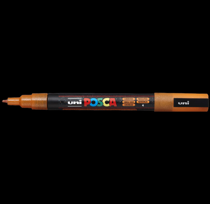 UNI POSCA PC-3M GLITTER ORANGE 4902778197950 MARKER WRITER WRITING DRAW 1,3MM ART ARTIST CANVAS DIY GRAFFITI TAG BODYPAINTING RENOVATION DECO CUSTOM COMASOUND KARTEL CSK  ONLINE