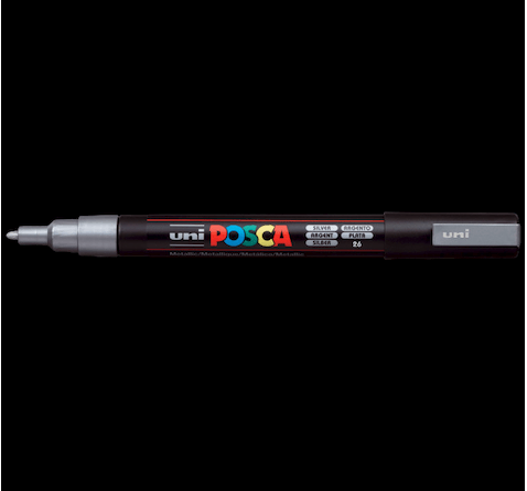 UNI POSCA PC-3M SILVER 4902778915936 MARKER WRITER WRITING DRAW 1,3MM ART ARTIST CANVAS DIY GRAFFITI TAG BODYPAINTING RENOVATION DECO CUSTOM COMASOUND KARTEL CSK  ONLINE