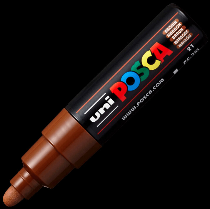 UNI POSCA PC-7M BROWN 4902778228371 MARKER WRITER WRITING DRAW 5MM ART ARTIST CANVAS DIY GRAFFITI TAG BODYPAINTING RENOVATION DECO CUSTOM COMASOUND KARTEL CSK  ONLINE