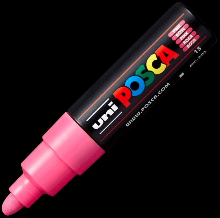 UNI POSCA PC-7M PINK 4902778228340 MARKER WRITER WRITING DRAW 5MM ART ARTIST CANVAS DIY GRAFFITI TAG BODYPAINTING RENOVATION DECO CUSTOM COMASOUND KARTEL CSK  ONLINE