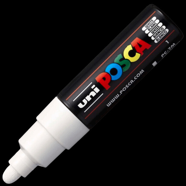UNI POSCA PC-7M WHITE 4902778228258 MARKER WRITER WRITING DRAW 5MM ART ARTIST CANVAS DIY GRAFFITI TAG BODYPAINTING RENOVATION DECO CUSTOM COMASOUND KARTEL CSK  ONLINE