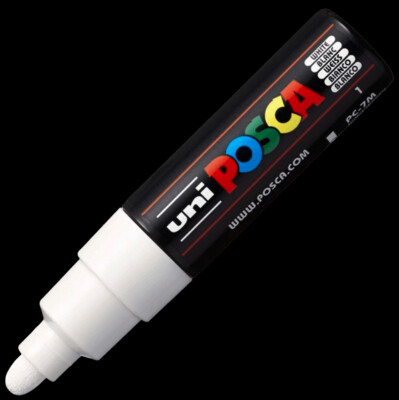 UNI POSCA PC-7M WHITE 4902778228258 MARKER WRITER WRITING DRAW 5MM ART ARTIST CANVAS DIY GRAFFITI TAG BODYPAINTING RENOVATION DECO CUSTOM COMASOUND KARTEL CSK  ONLINE