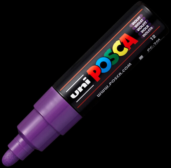 UNI POSCA PC-7M PURPLE 4902778228333 MARKER WRITER WRITING DRAW 5MM ART ARTIST CANVAS DIY GRAFFITI TAG BODYPAINTING RENOVATION DECO CUSTOM COMASOUND KARTEL CSK  ONLINE