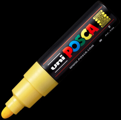 UNI POSCA PC-7M YELLOW 4902778228265 MARKER WRITER WRITING DRAW 5MM ART ARTIST CANVAS DIY GRAFFITI TAG BODYPAINTING RENOVATION DECO CUSTOM COMASOUND KARTEL CSK  ONLINE