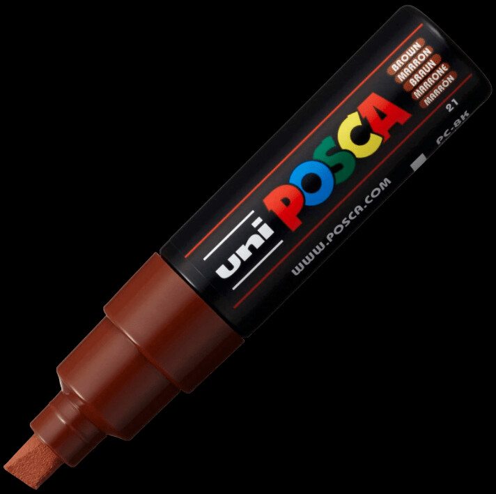 UNI POSCA PC-8K BROWN 4902778916490 MARKER WRITER WRITING DRAW 5MM ART ARTIST CANVAS DIY GRAFFITI TAG BODYPAINTING RENOVATION DECO CUSTOM COMASOUND KARTEL CSK  ONLINE