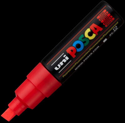 UNI POSCA PC-8K FLUO RED 4902778916919 MARKER WRITER WRITING DRAW 5MM ART ARTIST CANVAS DIY GRAFFITI TAG BODYPAINTING RENOVATION DECO CUSTOM COMASOUND KARTEL CSK  ONLINE