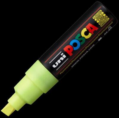 UNI POSCA PC-8K FLUO YELLOW 4902778916933 MARKER WRITER WRITING DRAW 5MM ART ARTIST CANVAS DIY GRAFFITI TAG BODYPAINTING RENOVATION DECO CUSTOM COMASOUND KARTEL CSK  ONLINE