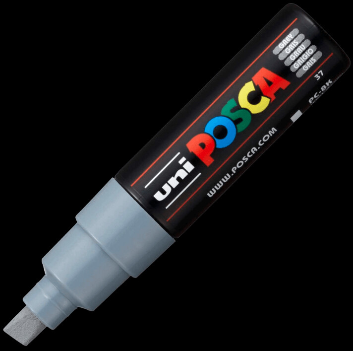 UNI POSCA PC-8K GREY 4902778916582 MARKER WRITER WRITING DRAW 5MM ART ARTIST CANVAS DIY GRAFFITI TAG BODYPAINTING RENOVATION DECO CUSTOM COMASOUND KARTEL CSK  ONLINE