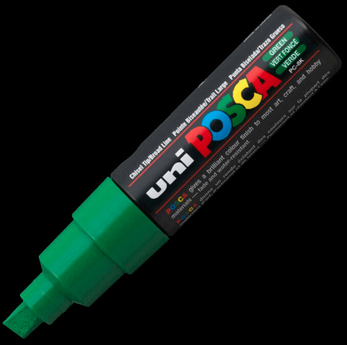 UNI POSCA PC-8K GREEN 4902778916483 MARKER WRITER WRITING DRAW 5MM ART ARTIST CANVAS DIY GRAFFITI TAG BODYPAINTING RENOVATION DECO CUSTOM COMASOUND KARTEL CSK  ONLINE