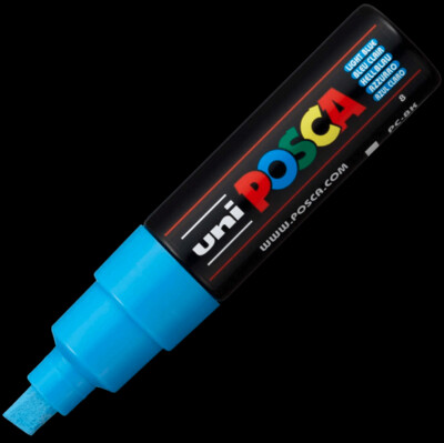 UNI POSCA PC-8K LIGHT BLUE 4902778916544 MARKER WRITER WRITING DRAW 5MM ART ARTIST CANVAS DIY GRAFFITI TAG BODYPAINTING RENOVATION DECO CUSTOM COMASOUND KARTEL CSK  ONLINE