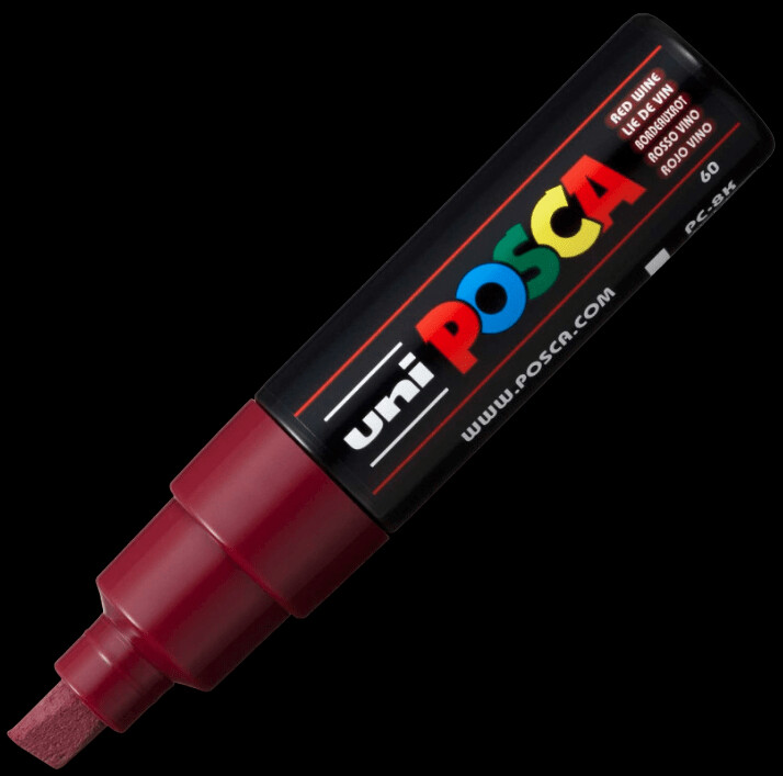UNI POSCA PC-8K RED WINE 4902778107539 MARKER WRITER WRITING DRAW 5MM ART ARTIST CANVAS DIY GRAFFITI TAG BODYPAINTING RENOVATION DECO CUSTOM COMASOUND KARTEL CSK  ONLINE