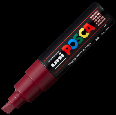 UNI POSCA PC-8K RED WINE 4902778107539 MARKER WRITER WRITING DRAW 5MM ART ARTIST CANVAS DIY GRAFFITI TAG BODYPAINTING RENOVATION DECO CUSTOM COMASOUND KARTEL CSK  ONLINE