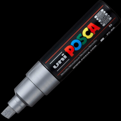 UNI POSCA PC-8K SILVER 4902778113615 MARKER WRITER WRITING DRAW 5MM ART ARTIST CANVAS DIY GRAFFITI TAG BODYPAINTING RENOVATION DECO CUSTOM COMASOUND KARTEL CSK  ONLINE