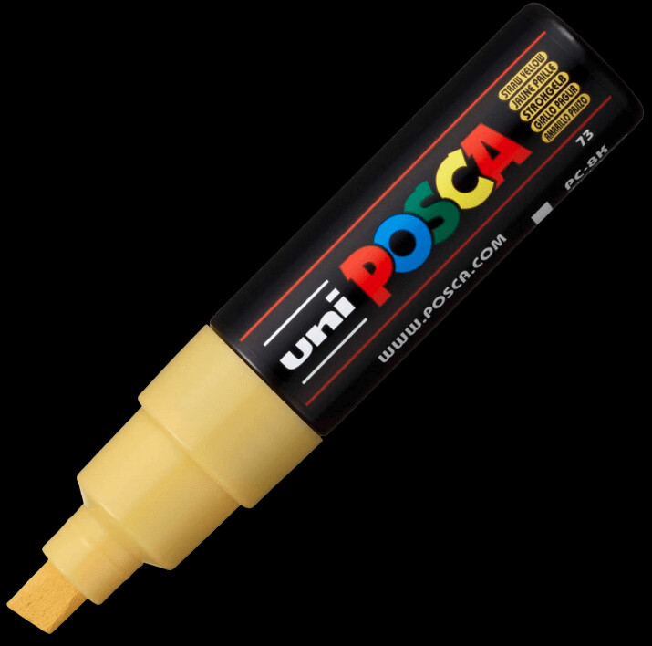 UNI POSCA PC-8K STRAW YELLOW 4902778107522 MARKER WRITER WRITING DRAW 5MM ART ARTIST CANVAS DIY GRAFFITI TAG BODYPAINTING RENOVATION DECO CUSTOM COMASOUND KARTEL CSK  ONLINE