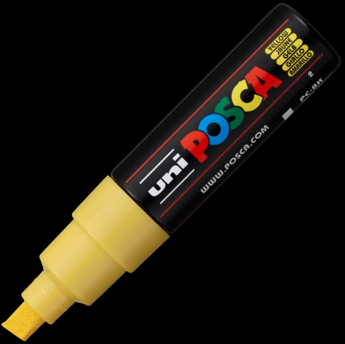UNI POSCA PC-8K YELLOW 4902778916506 MARKER WRITER WRITING DRAW 5MM ART ARTIST CANVAS DIY GRAFFITI TAG BODYPAINTING RENOVATION DECO CUSTOM COMASOUND KARTEL CSK  ONLINE