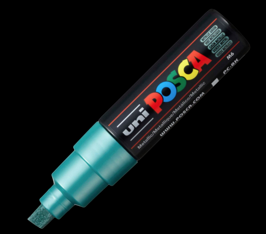 POSCA PC-8K METALLIC GREEN MARKER ART GRAFFITI SKETCH DRAW ARTISTE TAG SHOP PRO COMASOUND KARTEL CSK ONLINE 4902778113653