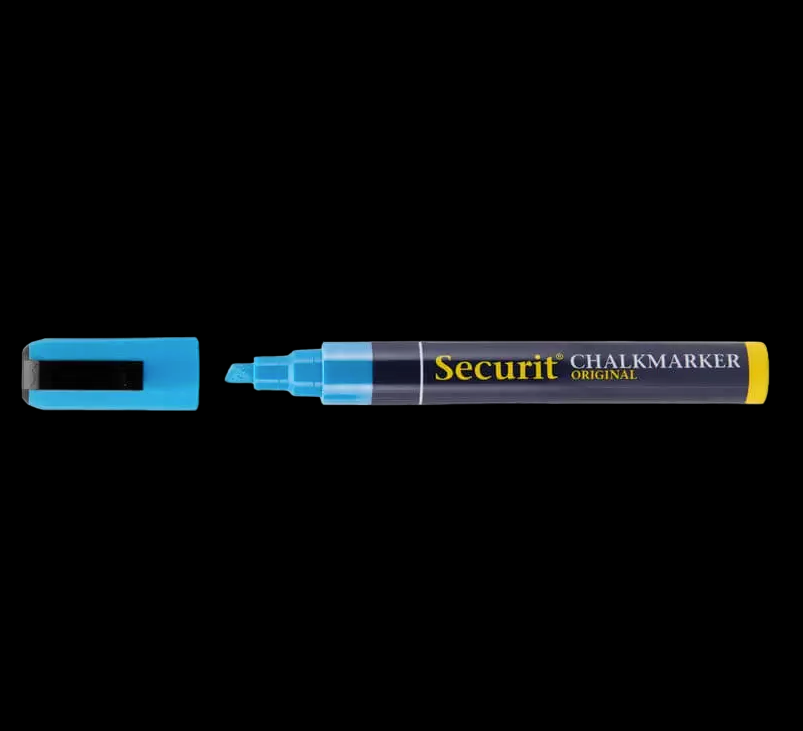 SECURIT MARQUEUR BLUE MARKER CHALK VITRINE SHOP STORE ARDOISE CANVAS TOILE COULEUR ART ARTISTE DESSIN DRAW 8717624245800 COMASOUND KARTEL CSK ONLINE