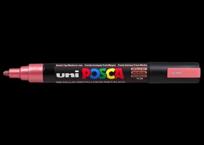 UNI POSCA PC-5M METALLIC RED 4902778113561 MARKER ART GRAFFITI DECORATION STORE CUSTOM SKETCH DRAW ARTIST TAG SHOP PRO COMASOUND KARTEL CSK ONLINE