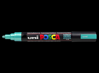 UNI POSCA PC-5M METALLIC GREEN 4902778113578 CANVAS MARKER STREET ART GRAFFITI DECORATION STORE SKETCH DRAW ARTIST TAG SHOP PRO COMASOUND KARTEL CSK ONLINE